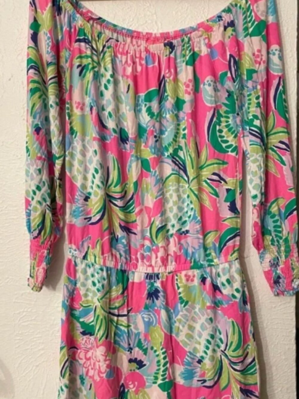 Lilly Pulitzer Lana Long Sleeve Off The Shoulder Romper (S)